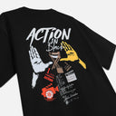 ACTION IN BLACK T-SHIRT